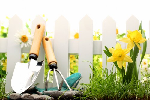 Garden layout design with colorful plants